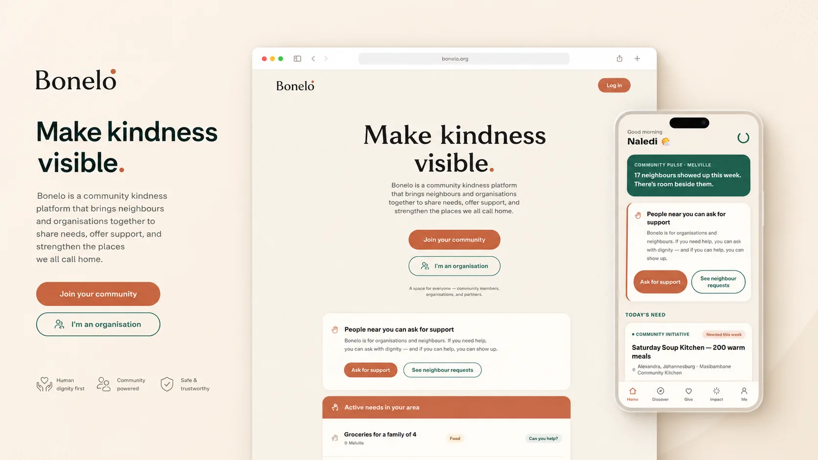Bonelo brand, website and product interface case-study presentation